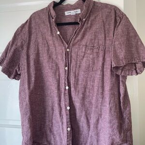 Old Navy Men's Casual Burgundy Striped Shirt